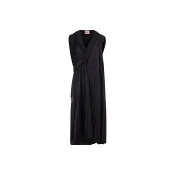 Plan C Plissé effect Asymmetric Midi Dress