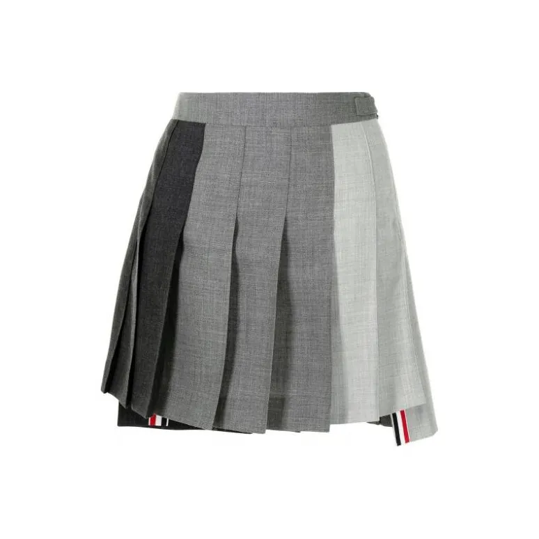 THOM BROWNE Rwb Striped Pleated Mini Skirt-0