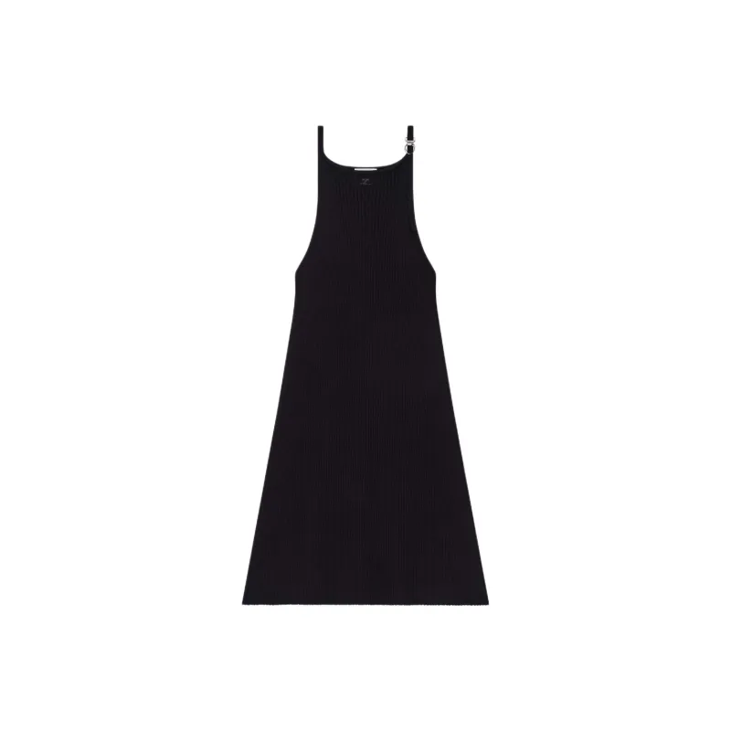 COURREGES Buckle detail Ribbed Dress-0