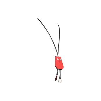 HERMES Clochette Calfskin Bag Charm Bag Accessory Unisex Red