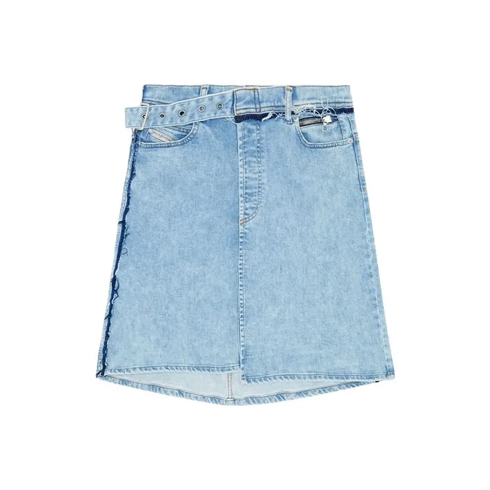 DIESEL De-Pendence-Mid Asymmetric Denim Skirt-0