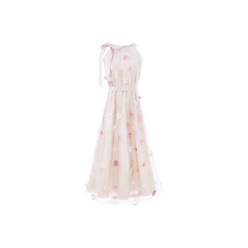 Blovelan Sleeveless Dress Women's Champagne, Long