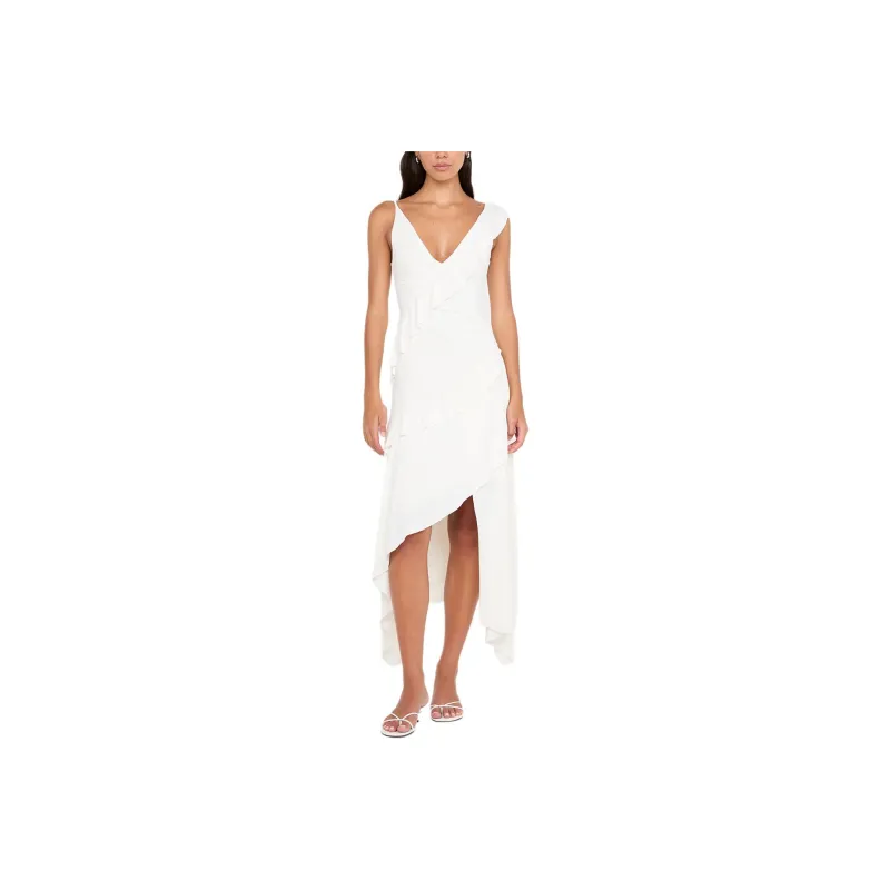 BEC+BRIDGE MARNIE ASYM DRESS Slip Dresses Women's WHITE/White-0