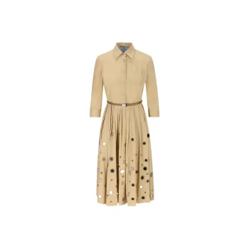 PRADA Long Sleeved Belted Dress