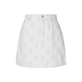 MLB Boston Red Sox Denim Short Skirts Women's Cream