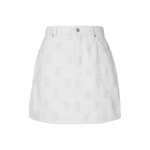 MLB Boston Red Sox Denim Short Skirts Women's Cream