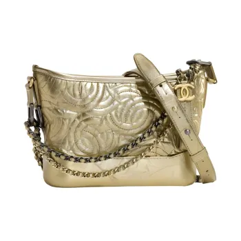 CHANEL Calfskin Hobo Bag One Shoulder Crossbody Portable Backpack Small Size Women's
