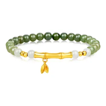 JINLIUFUJIXIANG Hetian Jade Bracelets Pale Greenish White Jade Unisex