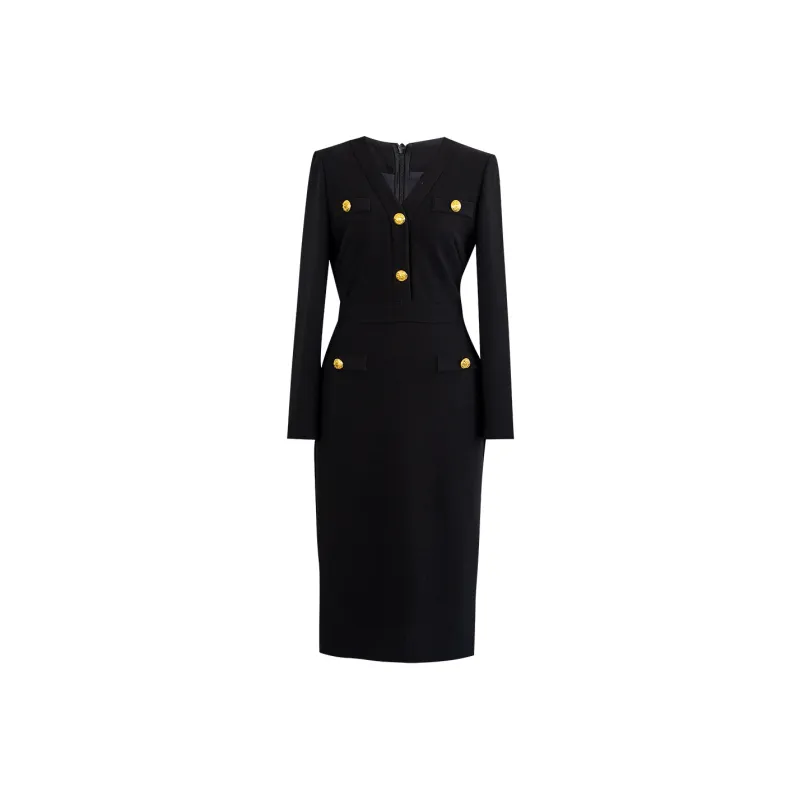 ROEYSHOUSE Long Sleeved Dresses Women's Black-0