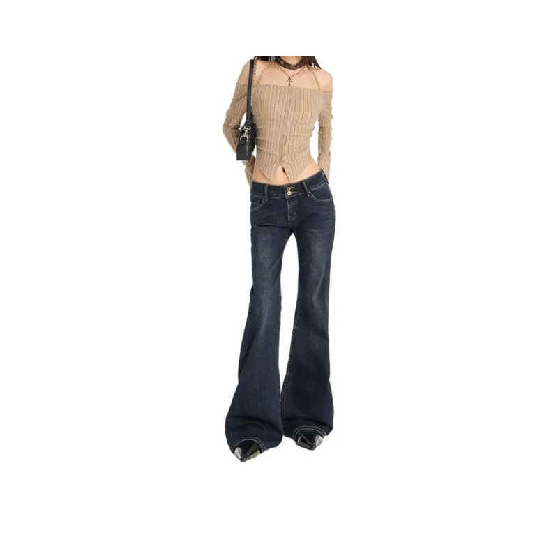 Wen Shan Jeans Women's Blue Gray-4