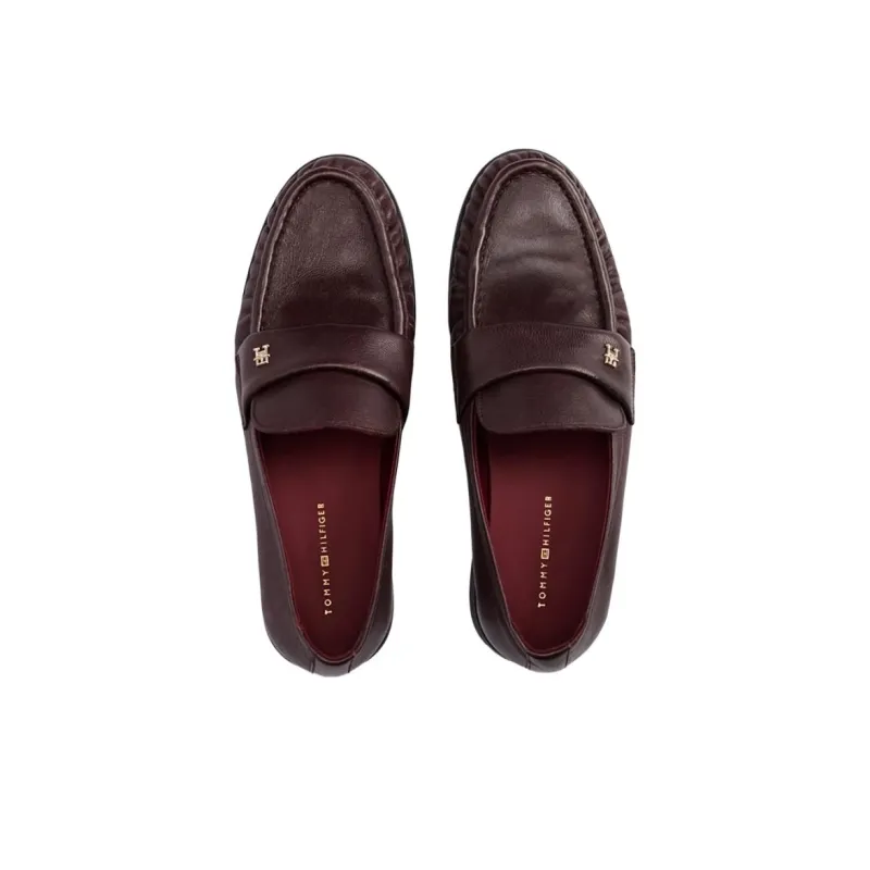 Tommy Hilfiger TH Monogram Loafers 2.6cm Women's Brown-3