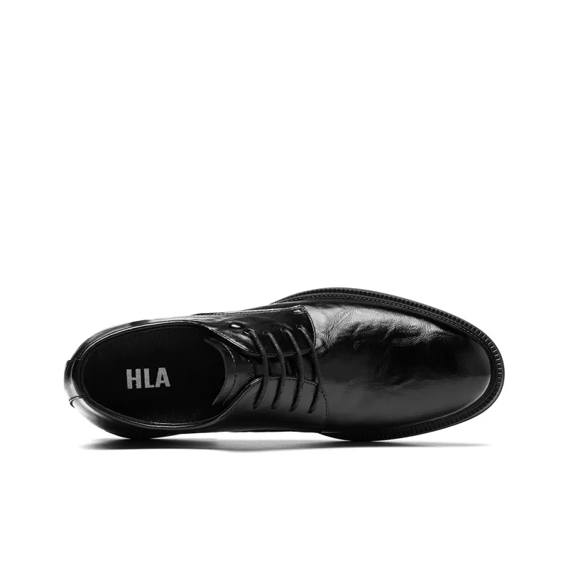 HLA Dress Shoes Men Low Top Black/Brown-2