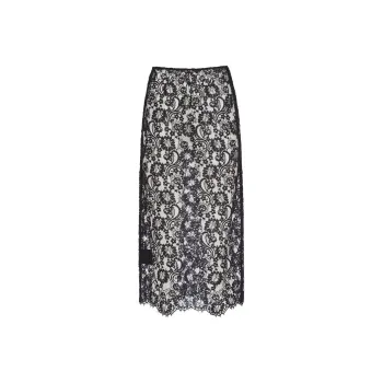 PRADA Floral-lace Midi Skirt