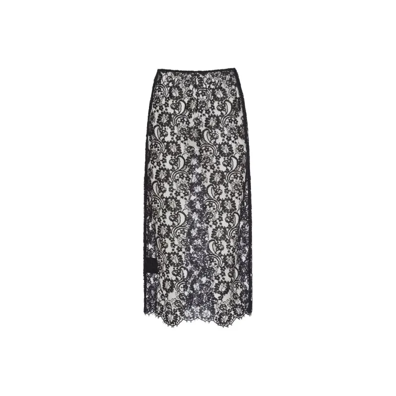 PRADA Floral-lace Midi Skirt-0