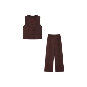 Mo Han Yi Mei Casual Suit Women's Dark Red