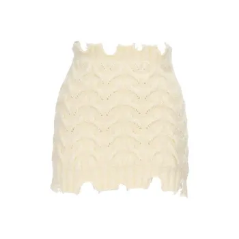 WMWM Casual Short Skirts Women's Beige Yellow