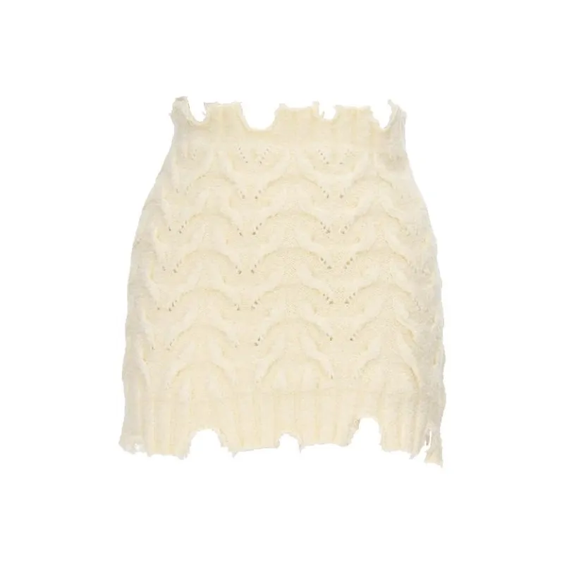 WMWM Casual Short Skirts Women's Beige Yellow-0