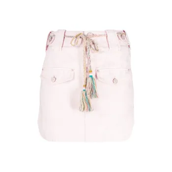 Zimmermann Denim Short Skirts Women's Light Pink