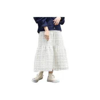 Beams Casual Long Skirt Women's White