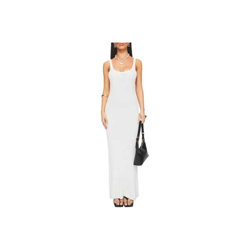 PRINCESS POLLY Spirited Maxi Dress Slip Dress Women's WHITE/White-0