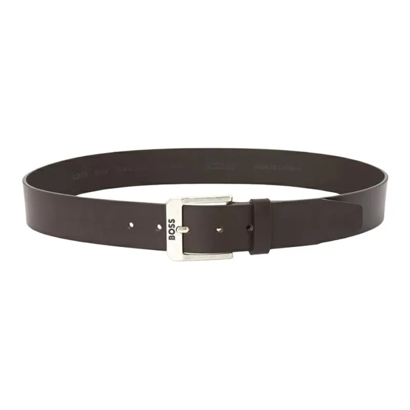 HUGO BOSS Genuine Leather, Buffalo Leather, Metal Leather Belts Unisex Brown 4CM-0