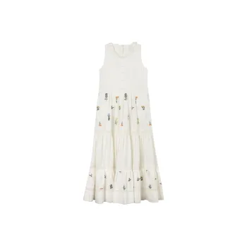 XIAOJUCHUANLI Sleeveless Dress Women's White