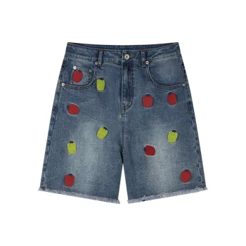 UOOYAA Sweet Girls Series Denim Shorts Women's Denim Blue