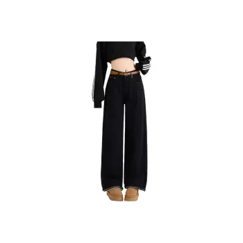 FAIRWHALE Jeans Women's Black Thickened