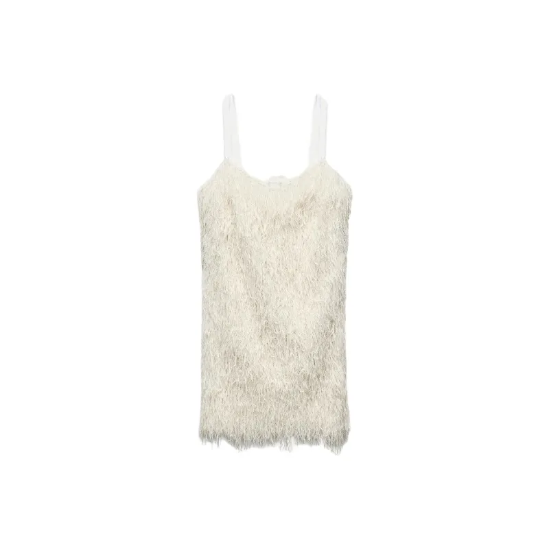 ZARA Slip Dresses Women's White-0