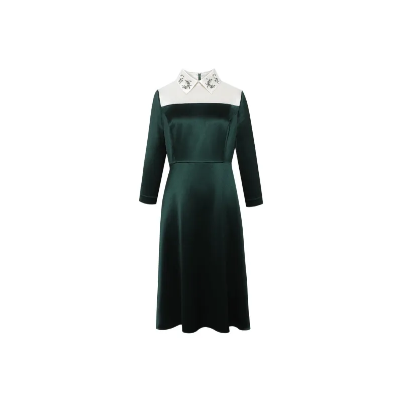 BBLLUUEE Long Sleeved Dress Women's Turquoise-0