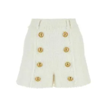BALMAIN Button embellished Tweed Shorts