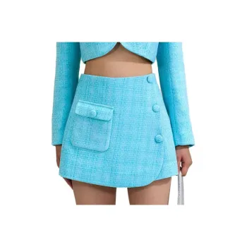 Self-portrait Casual Short Skirts Women's Blue