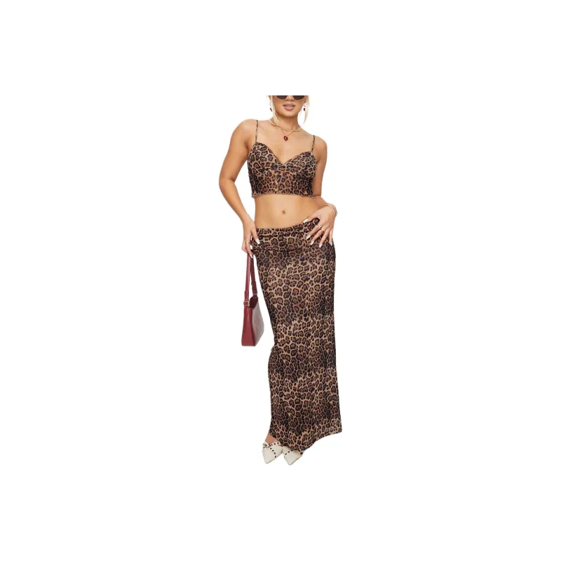 PRINCESS POLLY EXUBERANT SET Skirt Set Women's Leopard/Leopard Pattern-0