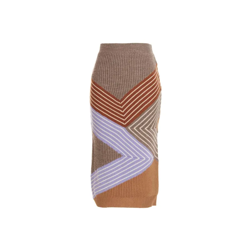 Stella McCartney 3D Striped Knitted Midi Skirt-0