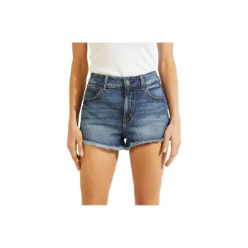 GUESS Vintage-Inspired Denim Mom Shorts Denim Shorts Women's Blue