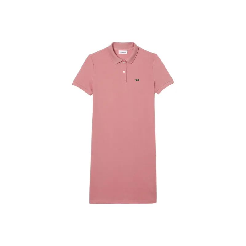 LACOSTE Short Sleeved Dress Women's Pink-0