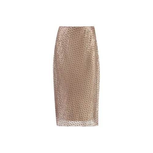 VINCE Sequin-embellished Double-layer Straight Skirt
