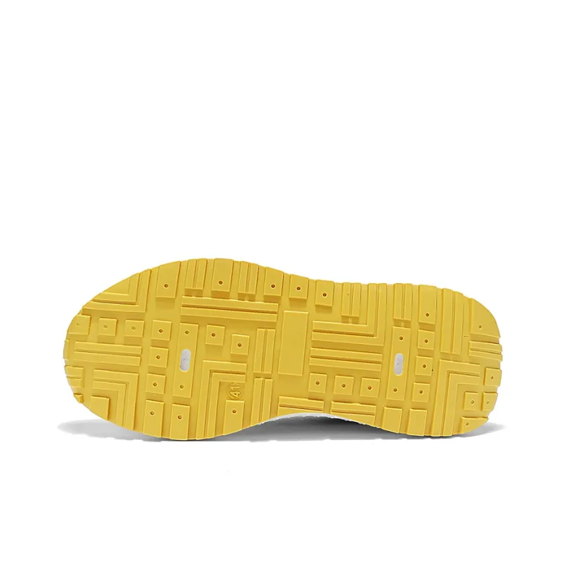Binary Abrasion Resistant Breathable Height Increasing Low Top Chunky Sneakers Men's White Yellow-3