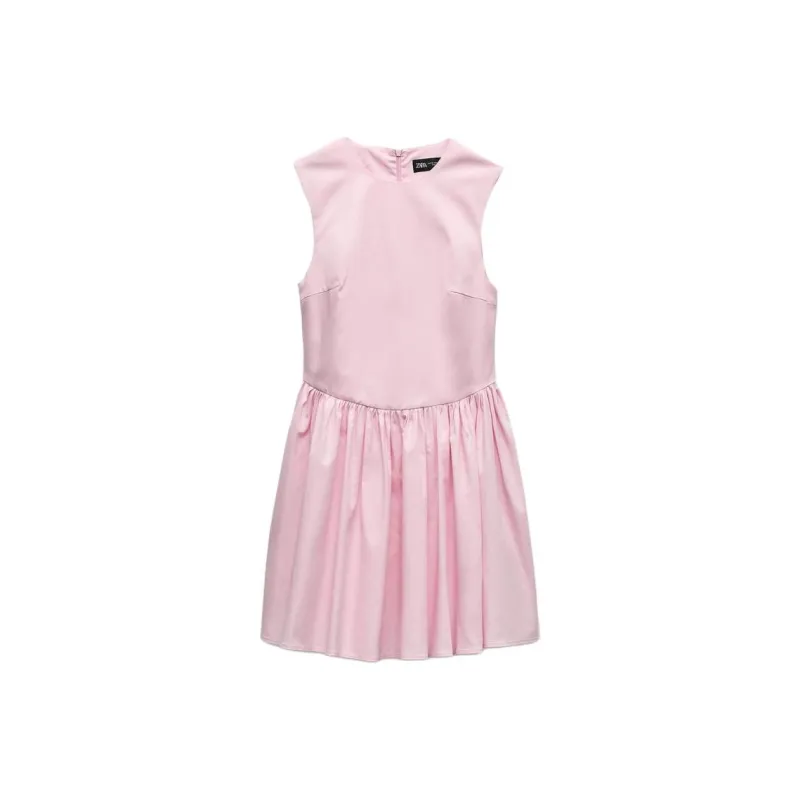 ZARA Sleeveless Dress Women's Pink-0