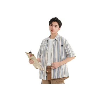 Three blessings Shirts Men Blue