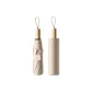 Trifold Double-Bone Manual Open Patch Easy Folding Umbrella in Beige Apricot