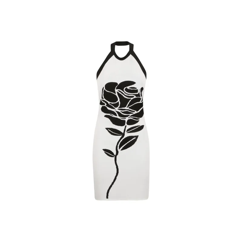 BALMAIN Two Toned Halterneck Mini Dress-0