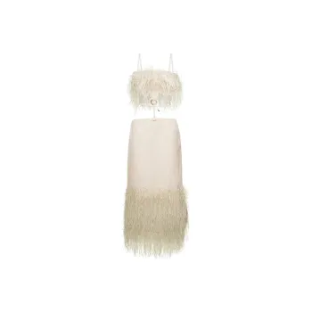 Jacquemus La Robe Raphia Cut Out Open Back Midi Dress