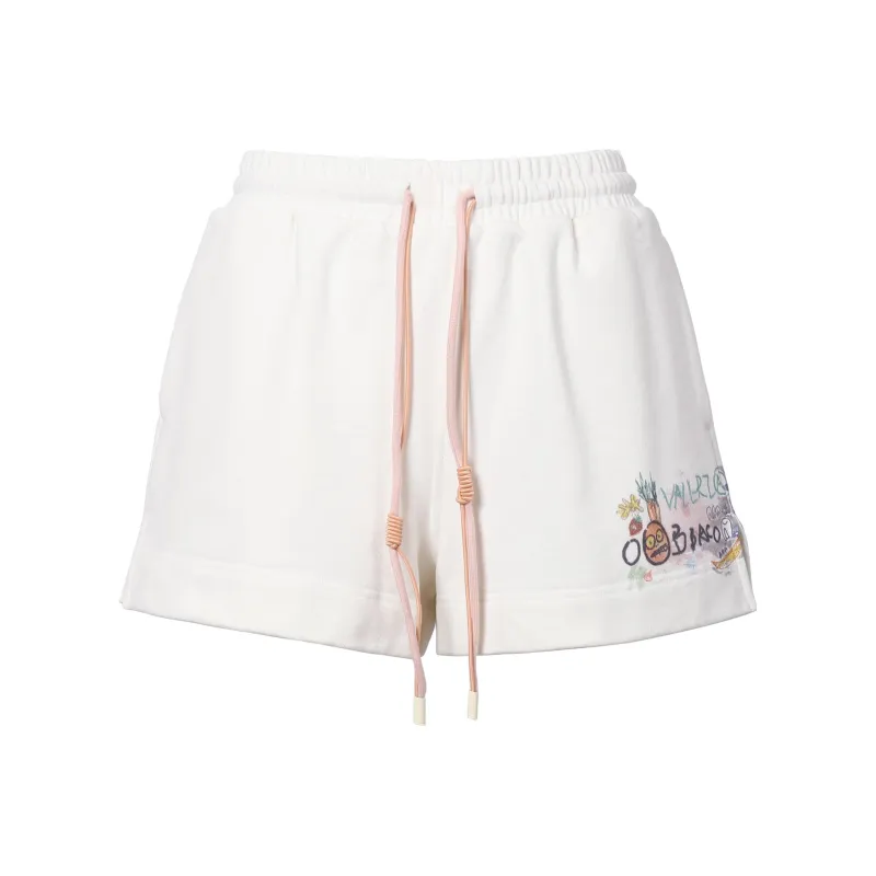 Valeria Obbaco Valeria Obbaco Graffiti Collection Sports Shorts Women's White-0