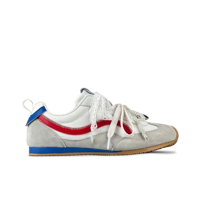 LuzaoT SUPER DRAG Low Top Casual Shoes Women's White Red-1