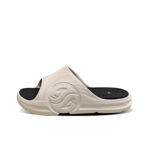 361° Slip Resistant Cushioning Slide Slippers Men's Beige Black