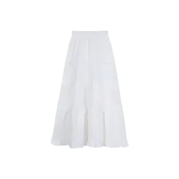 ZAZN Casual Long Skirts Women's White