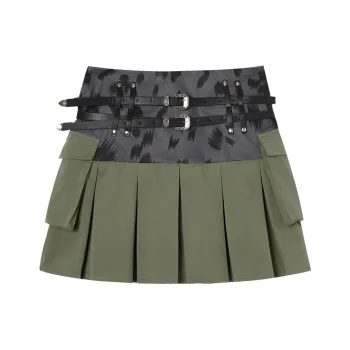 EPTISON WOMAN Casual Short Skirts Women's Army Green