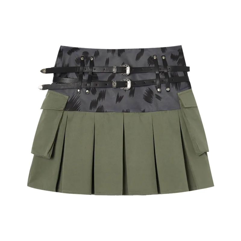EPTISON WOMAN Casual Short Skirts Women's Army Green-0
