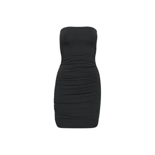 ARITZIA Contour Contour Ruched Mini Tube Dress Sleeveless Dress Women's BLACK/Black